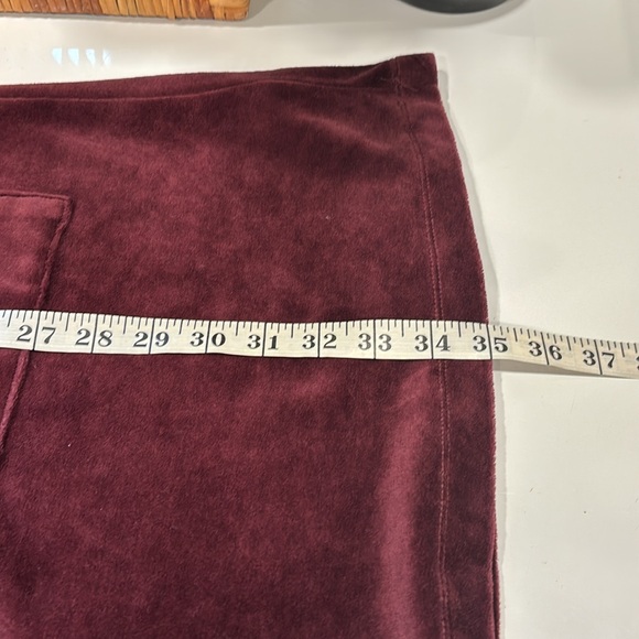 J. Jill Pure Jill Burgundy Velour Long Sleeve Shift Dress with Pockets - Picture 10 of 10